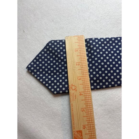 Polo By Ralph Lauren Mens Silk Polka Dot Tie Blue & White - Picture 5 of 7